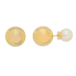 Brinco Dior pérola e Bola Lisa