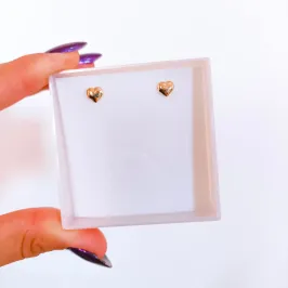 Brinco Infantil Coração Liso Tarraxa Baby