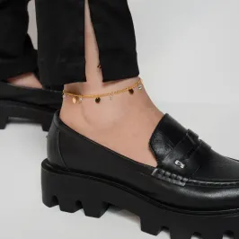 Tornozeleira Chapinha Dourada e Cristal