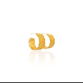 Brinco Argola Renda Banhada a Ouro