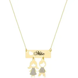 Colar Personalizado Placa com até 3 Filhos