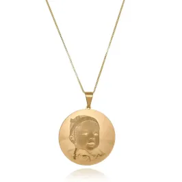 Colar Personalizado Foto Banhado a Ouro