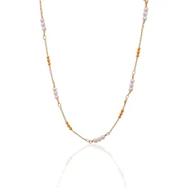 Choker 3x3 Pérola e Bolinha dourada