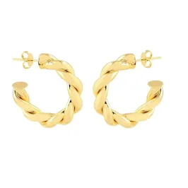 Argola Torcida Banhada a Ouro