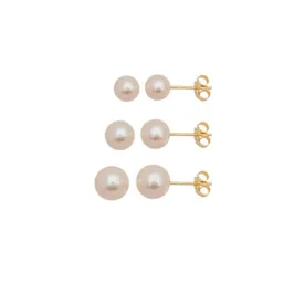 Trio de Pérolas Banhado a Ouro