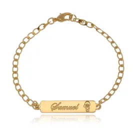 Pulseira Personalizada Infantil Banhada a Ouro