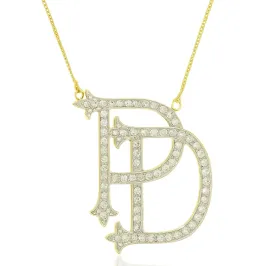 Colar 2 Iniciais Cravejadas em Zircônias