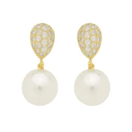 Brinco Clássico Zircônias e Pérolas