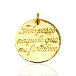 Pingente Medalha Tudo Posso