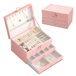 Porta Jóias Rosa Gavetas