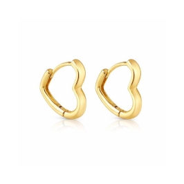 Brinco Á Prova D'agua Argola Coração 2cm