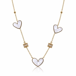 Colar Á Prova D'agua Corações Madrepérola