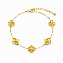 Pulseira Á Prova D'Agua Trevo Dourado