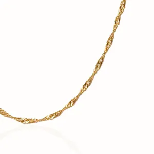 Corrente Singapura 0,25mm 45cm Banhada a Ouro