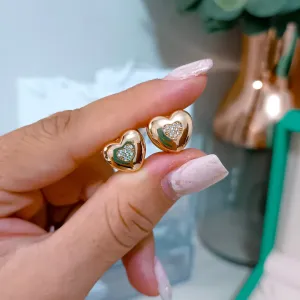 Brinco Argola Click Coração Banhada a Ouro