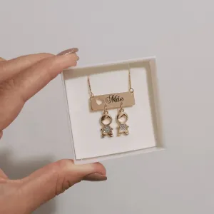 Colar Personalizado Placa com até 3 Filhos