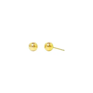 Brinco Fixo Bola lisa 6mm Banhada a Ouro