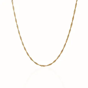 Corrente Singapura 0,25mm 45cm Banhada a Ouro