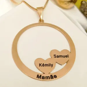 Colar Personalizado Coração até 6 Nomes Banhado a Ouro