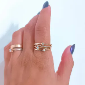 Anel Plus Size Cravejado Banhado a Ouro