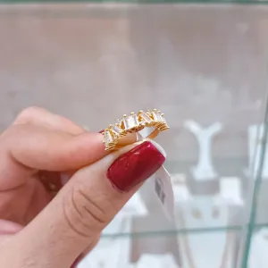 Anel Baguetes Zirconias