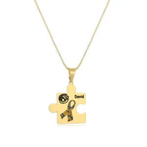 Colar Personalizado Autismo Banhado a Ouro