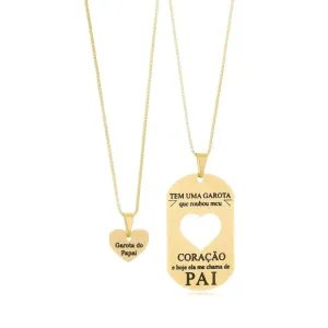 Colar Personalizado Duplo Banhado a Ouro