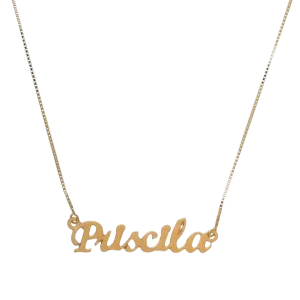 Colar Personalizado Nome Banhado a Ouro