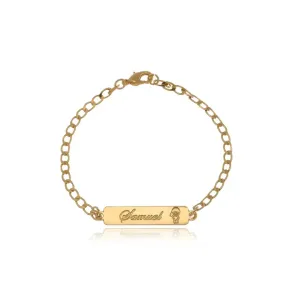 Pulseira Personalizada Infantil Banhada a Ouro