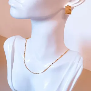 Corrente Chapinha Achatada Banhada a Ouro