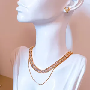 Choker Zircônias Baguete