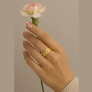 Anel Plus Size Pai Nosso e Cruz Cravejada