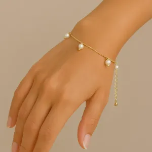 Pulseira Pérolas Penduradas