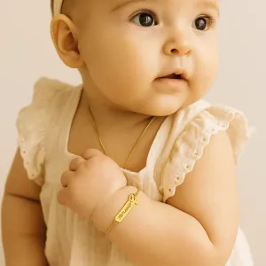 Pulseira Personalizada Infantil Banhada a Ouro