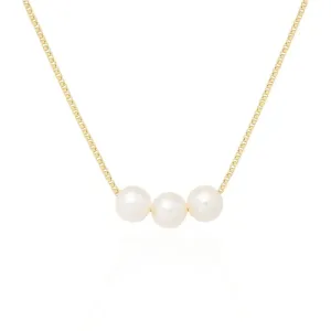 Colar Veneziana 3 Pérolas 10mm