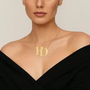 Colar Personalizado 2 Iniciais com Detalhe Diamantado