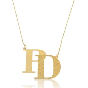 Colar Personalizado 2 Iniciais com Detalhe Diamantado