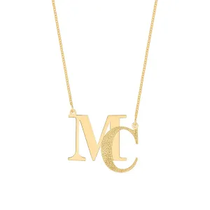Colar Personalizado 2 Iniciais com Detalhe Diamantado