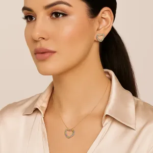 Conjunto Coração Vazado em Cristais