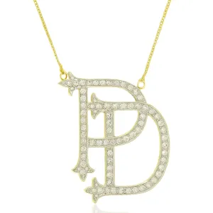 Colar 2 Iniciais Cravejadas em Zircônias