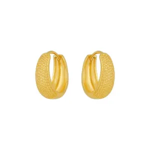 Argola Trabalhada G Banhada a Ouro