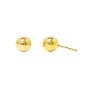 Brinco Fixo Bola lisa 6mm Banhada a Ouro