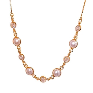 Colar Pérolas Cascata com Zircônias