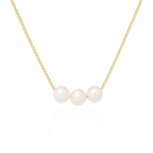 Colar Veneziana 3 Pérolas 10mm