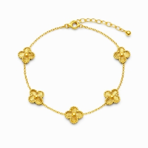 Pulseira Á Prova D'Agua Trevo Dourado
