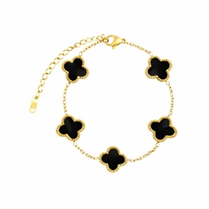 Pulseira Á Prova D'agua Trevo Preto