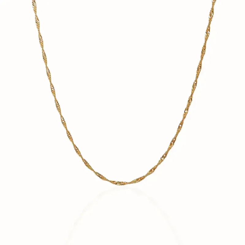 Corrente Singapura 0,25mm 45cm Banhada a Ouro