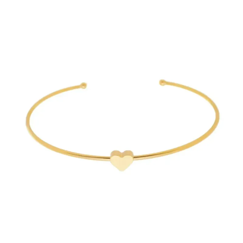 Bracelete Fio com Coração Banhado a Ouro
