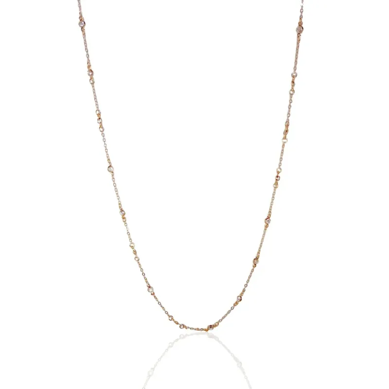 Colar Mini Zircônia Redonda 60cm