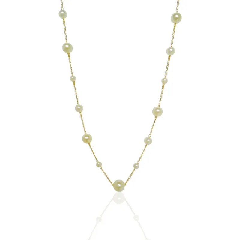 Colar Pérolas 10/6/4mm 80cm